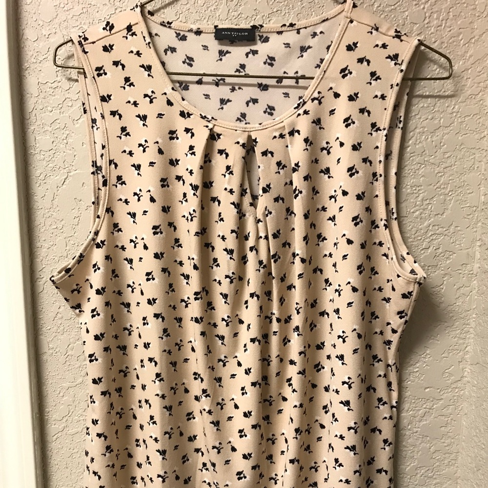 Ann Taylor Beige Floral Blouse
